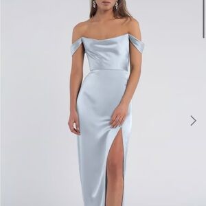 Elegant Off-Shoulder Silver Dress JENNY YOO